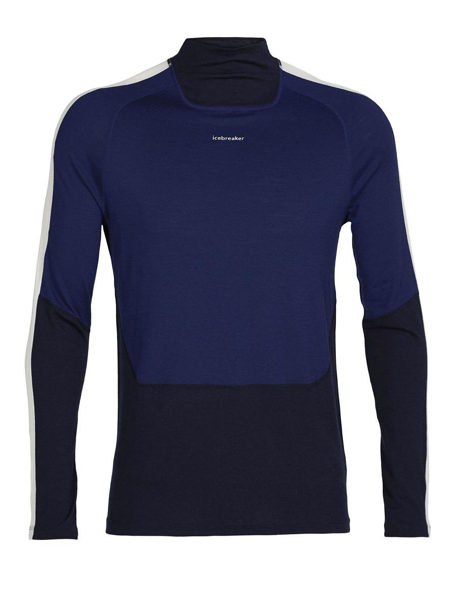 Icebreaker Merino 200 Sonebula Long Sleeve High Neck Thermal Top Férfi Base Layers Sötétkék Királykék Sötétkék | HU 1346CTVE